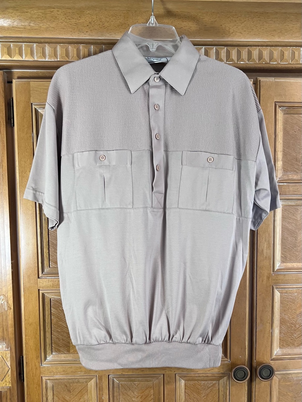 Classics by Palmland Men’s Banded Bottom Polo Shirt – Medium – Tan/Beige – NWOT